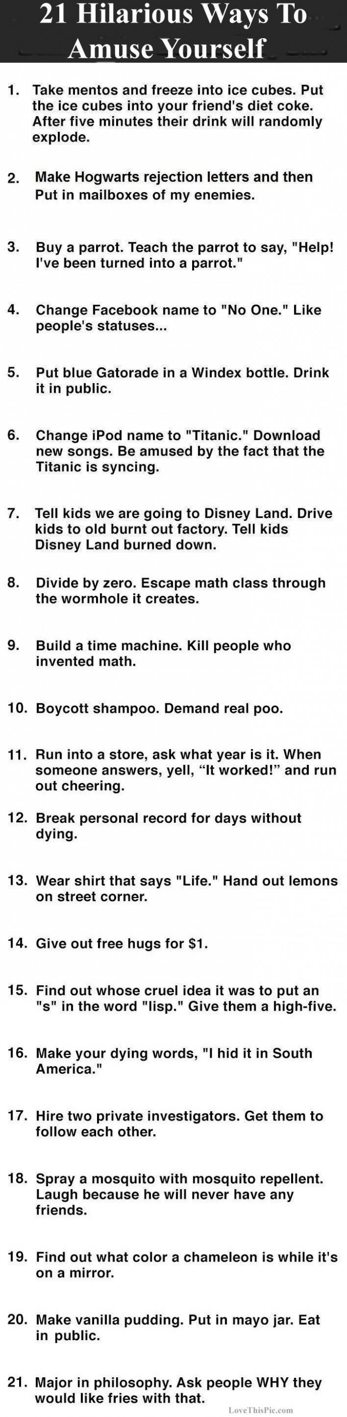 21 hilarious ways to amuse yourself