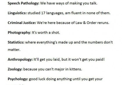 37 Slogans for College Majors if They Were Actually Honest