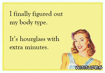 I finally figured out my body type its hourglass with extra minutes ecard