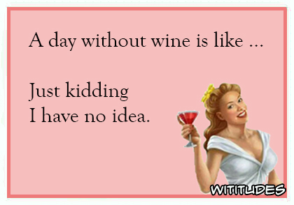 a day without wine is like just kidding i have no idea ecard