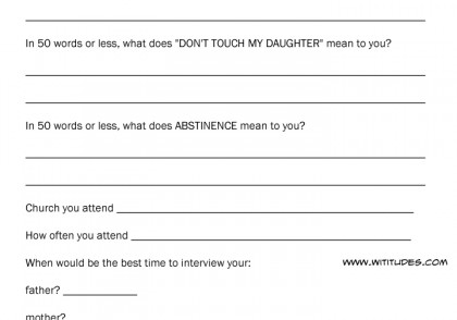 Application for permission to date my daughter form