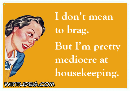 I don't mean to brag. But I'm pretty mediocre at housekeeping ecard