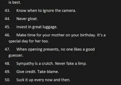 An econ teacher gives his senior high school students his personal list of wisest words