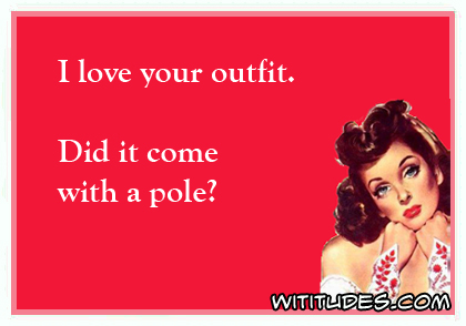 I love your outfit. Did it come with a pole? ecard