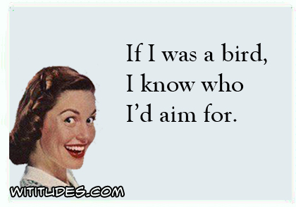 If I was a bird, I know who I'd aim for ecard