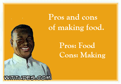 Pros and cons of making food ecard
