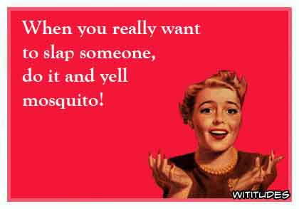 When you really want to slap someone, do it and yell mosquito! ecard