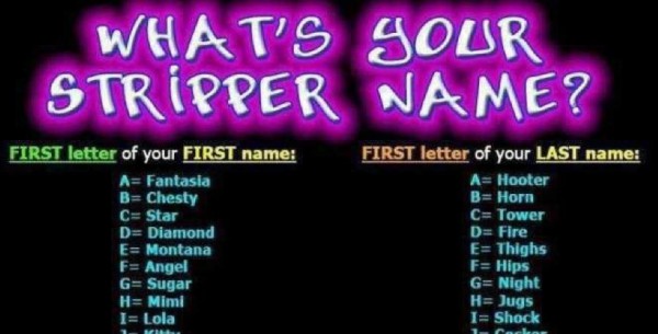 What is your stripper name ... ? 