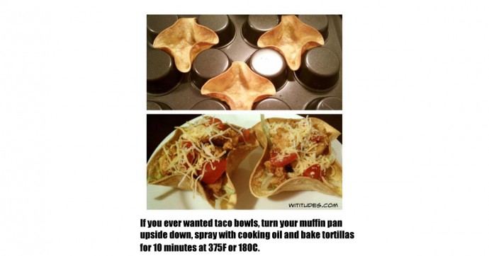 Taco bowl shells how to instructions hack using reverse side of a pan