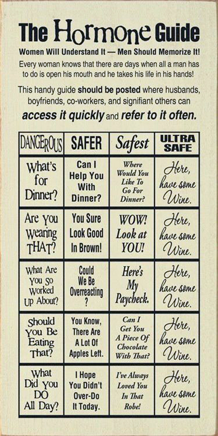 The Hormone Guide - Women will understand it. Men should memorize it.