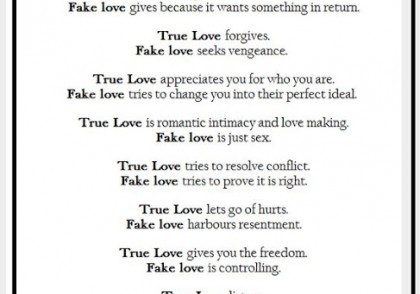 True love vs. fake love comparison test