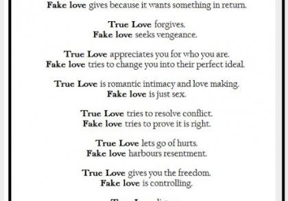 True love vs. fake love comparison test