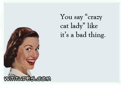 You say 'crazy cat lady' like it's a bad thing ecard